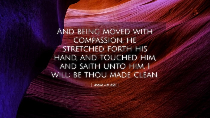 Picture 05 - Mark 1:41 ASV Desktop Wallpaper - And being moved with compassion, he stretched - Desktop Bible Verse Wallpaper