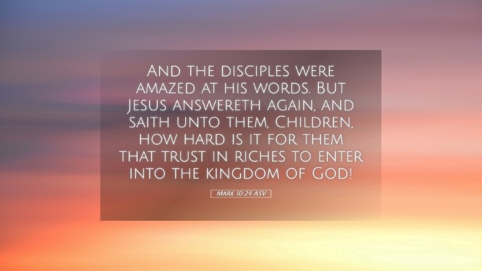 Picture 05 - Mark 10:24 ASV Desktop Wallpaper - And the disciples were amazed at his words. But - Desktop Bible Verse Wallpaper