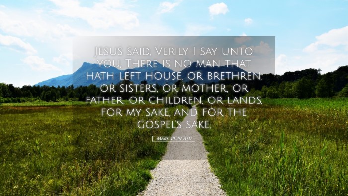 Picture 05 - Mark 10:29 ASV Desktop Wallpaper - Jesus said, Verily I say unto you, There is no - Desktop Bible Verse Wallpaper