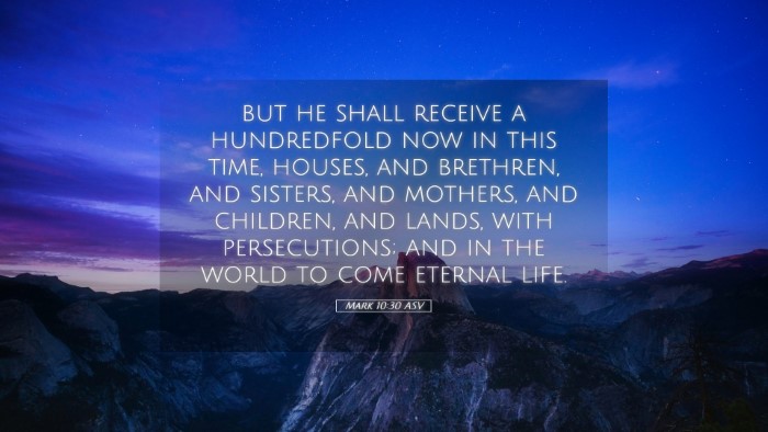 Picture 05 - Mark 10:30 ASV Desktop Wallpaper - but he shall receive a hundredfold now in this - Desktop Bible Verse Wallpaper