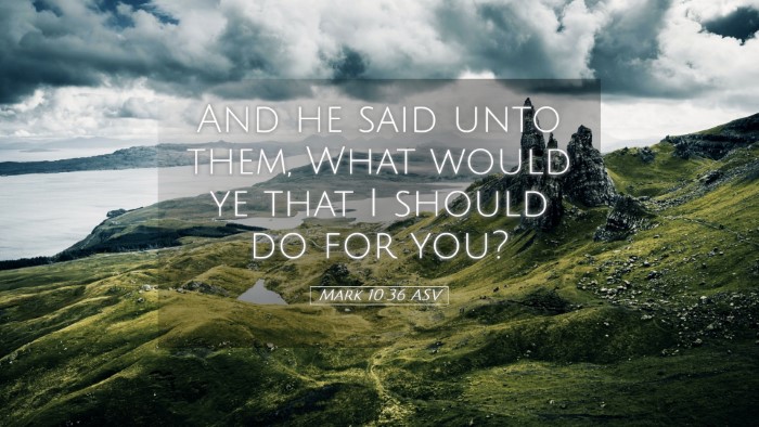 Picture 05 - Mark 10:36 ASV Desktop Wallpaper - And he said unto them, What would ye that I - Desktop Bible Verse Wallpaper