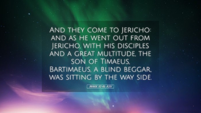 Picture 05 - Mark 10:46 ASV Desktop Wallpaper - And they come to Jericho: and as he went out from - Desktop Bible Verse Wallpaper
