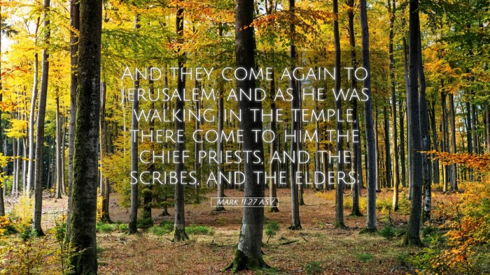Picture 05 - Mark 11:27 ASV Desktop Wallpaper - And they come again to Jerusalem: and as he was - Desktop Bible Verse Wallpaper