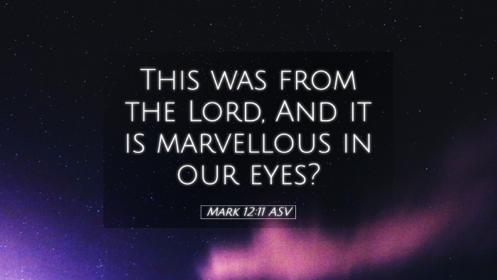 Picture 05 - Mark 12:11 ASV Desktop Wallpaper - This was from the Lord, And it is marvellous in - Desktop Bible Verse Wallpaper