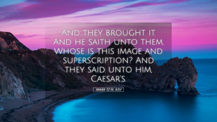 Picture 05 - Mark 12:16 ASV Desktop Wallpaper - And they brought it. And he saith unto them, - Desktop Bible Verse Wallpaper