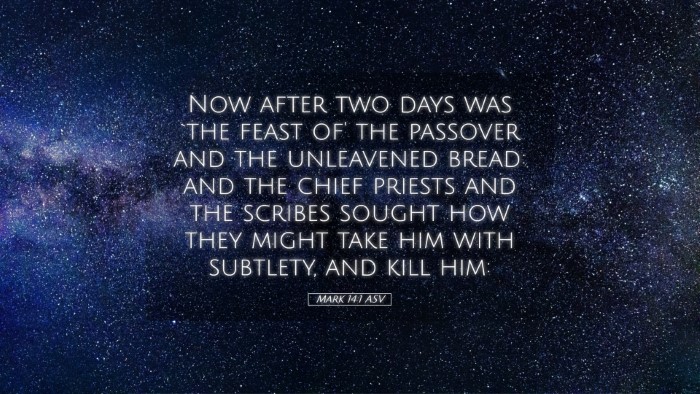 Picture 05 - Mark 14:1 ASV Desktop Wallpaper - Now after two days was `the feast of' the - Desktop Bible Verse Wallpaper