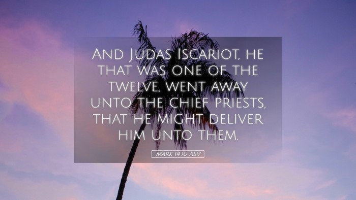 Picture 05 - Mark 14:10 ASV Desktop Wallpaper - And Judas Iscariot, he that was one of the - Desktop Bible Verse Wallpaper