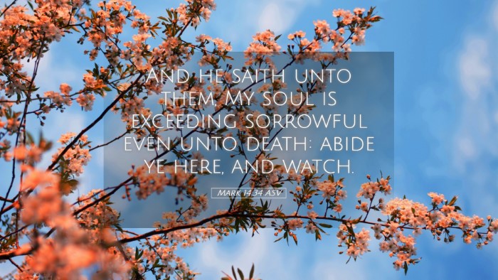 Picture 05 - Mark 14:34 ASV Desktop Wallpaper - And he saith unto them, My soul is exceeding - Desktop Bible Verse Wallpaper