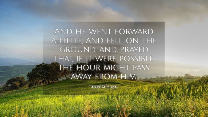 Picture 05 - Mark 14:35 ASV Desktop Wallpaper - And he went forward a little, and fell on the - Desktop Bible Verse Wallpaper