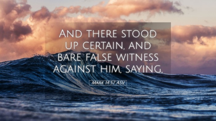 Picture 05 - Mark 14:57 ASV Desktop Wallpaper - And there stood up certain, and bare false - Desktop Bible Verse Wallpaper