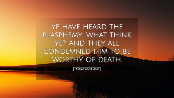 Picture 05 - Mark 14:64 ASV Desktop Wallpaper - Ye have heard the blasphemy: what think ye? And - Desktop Bible Verse Wallpaper