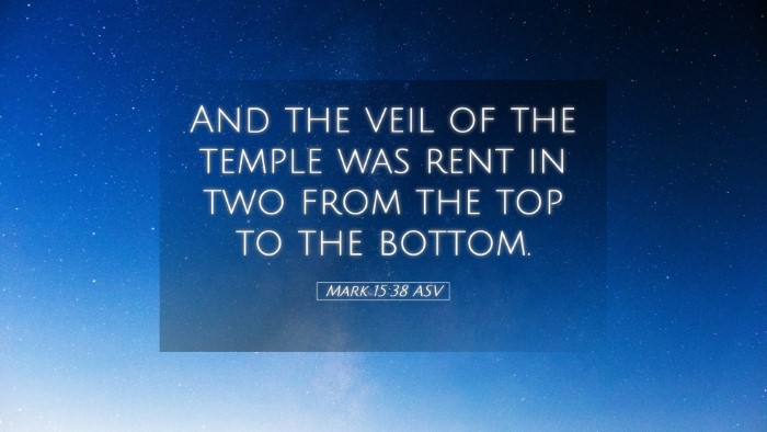 Picture 05 - Mark 15:38 ASV Desktop Wallpaper - And the veil of the temple was rent in two from - Desktop Bible Verse Wallpaper