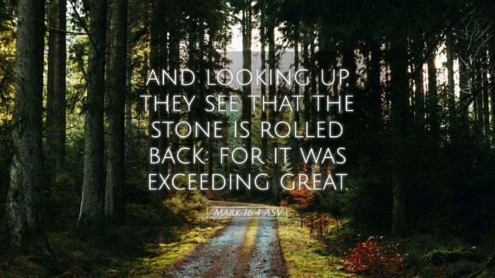 Picture 05 - Mark 16:4 ASV Desktop Wallpaper - and looking up, they see that the stone is rolled - Desktop Bible Verse Wallpaper