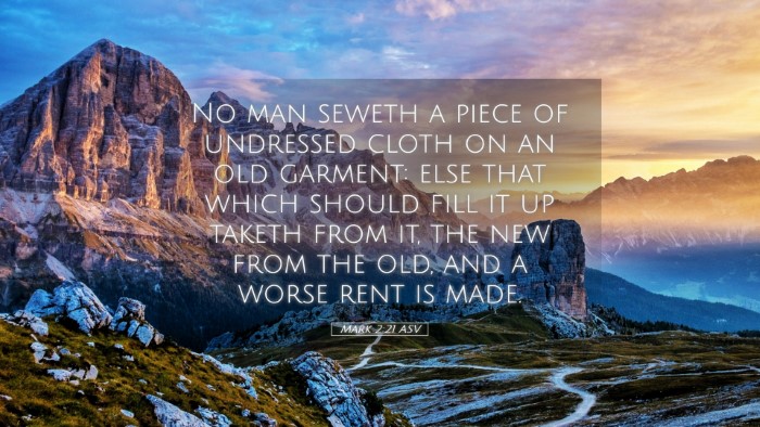Picture 05 - Mark 2:21 ASV Desktop Wallpaper - No man seweth a piece of undressed cloth on an - Desktop Bible Verse Wallpaper