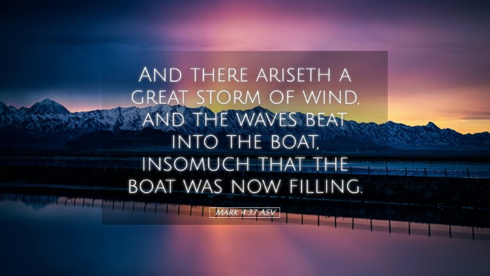 Picture 05 - Mark 4:37 ASV Desktop Wallpaper - And there ariseth a great storm of wind, and the - Desktop Bible Verse Wallpaper