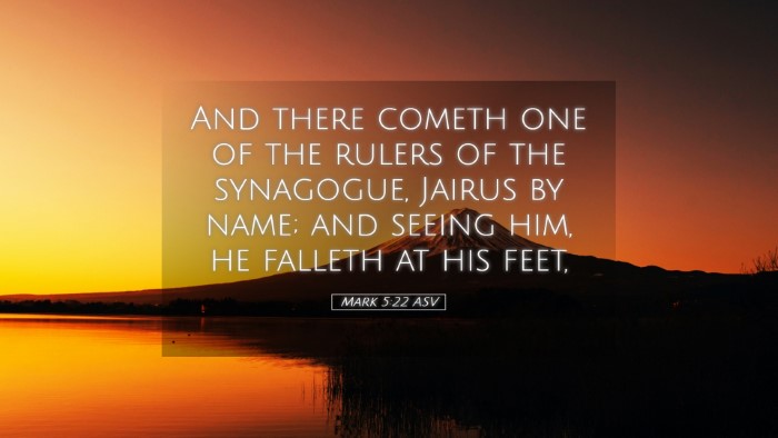 Picture 05 - Mark 5:22 ASV Desktop Wallpaper - And there cometh one of the rulers of the - Desktop Bible Verse Wallpaper