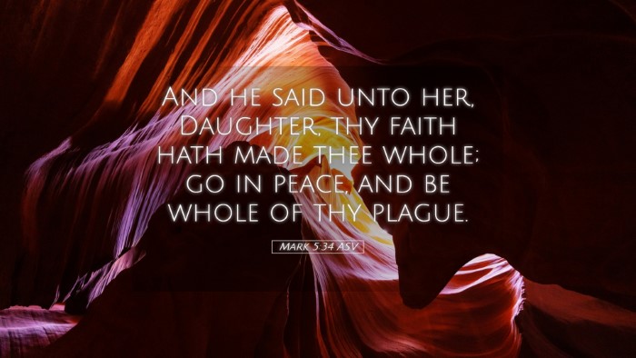Picture 05 - Mark 5:34 ASV Desktop Wallpaper - And he said unto her, Daughter, thy faith hath - Desktop Bible Verse Wallpaper