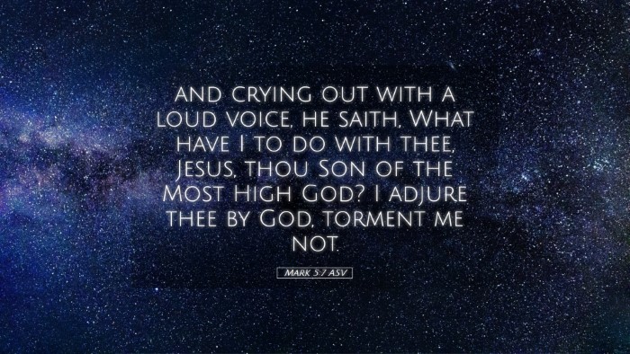 Picture 05 - Mark 5:7 ASV Desktop Wallpaper - and crying out with a loud voice, he saith, What - Desktop Bible Verse Wallpaper
