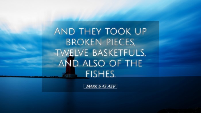 Picture 05 - Mark 6:43 ASV Desktop Wallpaper - And they took up broken pieces, twelve - Desktop Bible Verse Wallpaper