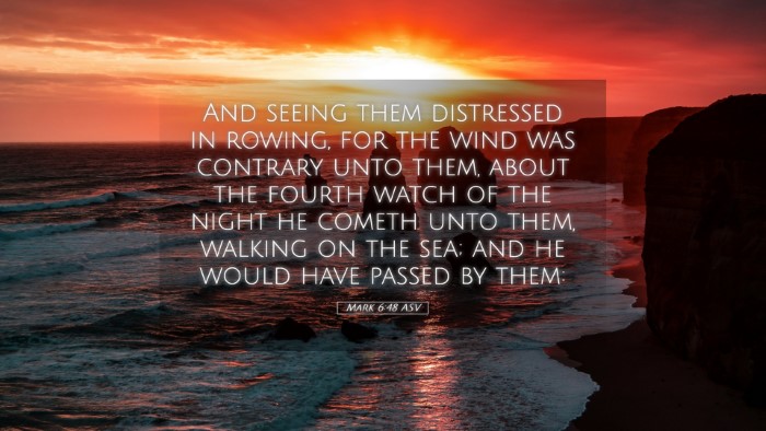 Picture 05 - Mark 6:48 ASV Desktop Wallpaper - And seeing them distressed in rowing, for the - Desktop Bible Verse Wallpaper