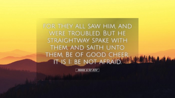 Picture 05 - Mark 6:50 ASV Desktop Wallpaper - for they all saw him, and were troubled. But he - Desktop Bible Verse Wallpaper