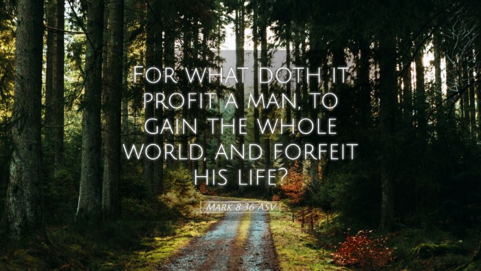 Picture 05 - Mark 8:36 ASV Desktop Wallpaper - For what doth it profit a man, to gain the whole - Desktop Bible Verse Wallpaper