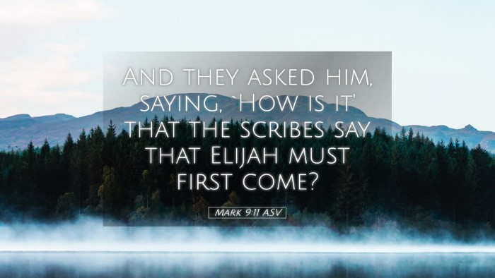 Picture 05 - Mark 9:11 ASV Desktop Wallpaper - And they asked him, saying, `How is it' that the - Desktop Bible Verse Wallpaper