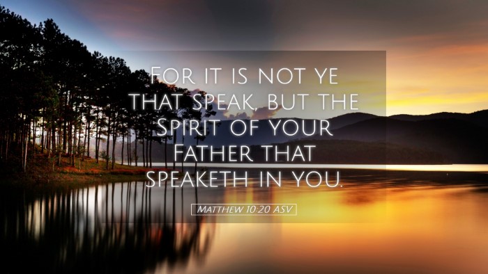 Picture 05 - Matthew 10:20 ASV Desktop Wallpaper - For it is not ye that speak, but the Spirit of - Desktop Bible Verse Wallpaper