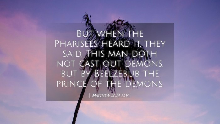 Picture 05 - Matthew 12:24 ASV Desktop Wallpaper - But when the Pharisees heard it, they said, This - Desktop Bible Verse Wallpaper