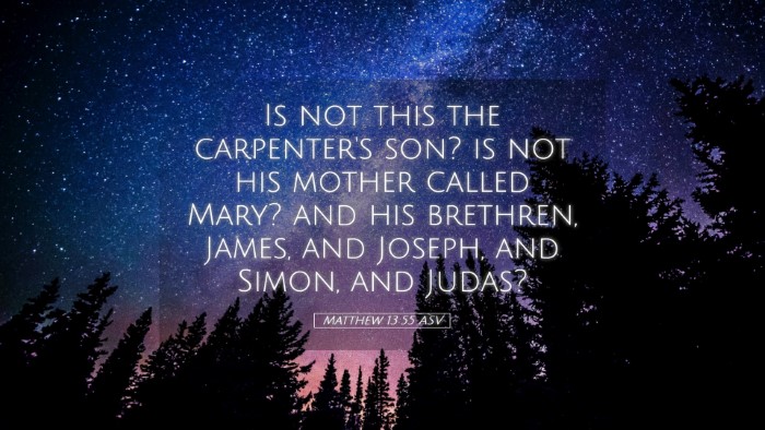 Picture 05 - Matthew 13:55 ASV Desktop Wallpaper - Is not this the carpenter's son? is not his - Desktop Bible Verse Wallpaper