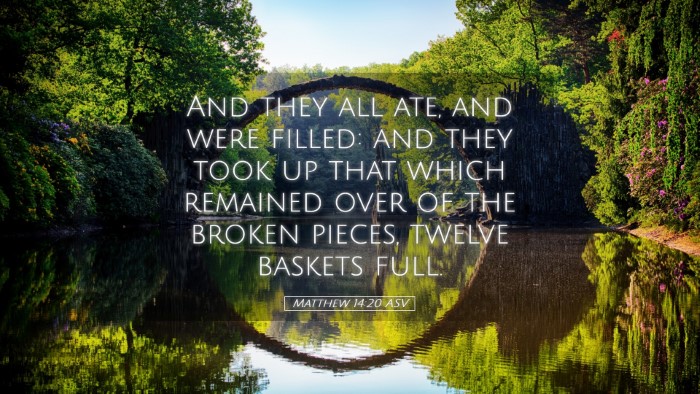 Picture 05 - Matthew 14:20 ASV Desktop Wallpaper - And they all ate, and were filled: and they took - Desktop Bible Verse Wallpaper