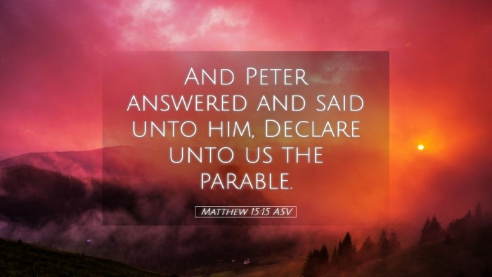 Picture 05 - Matthew 15:15 ASV Desktop Wallpaper - And Peter answered and said unto him, Declare - Desktop Bible Verse Wallpaper