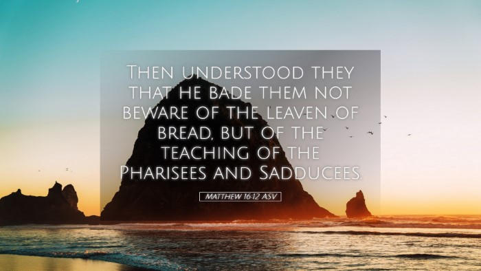 Picture 05 - Matthew 16:12 ASV Desktop Wallpaper - Then understood they that he bade them not beware - Desktop Bible Verse Wallpaper