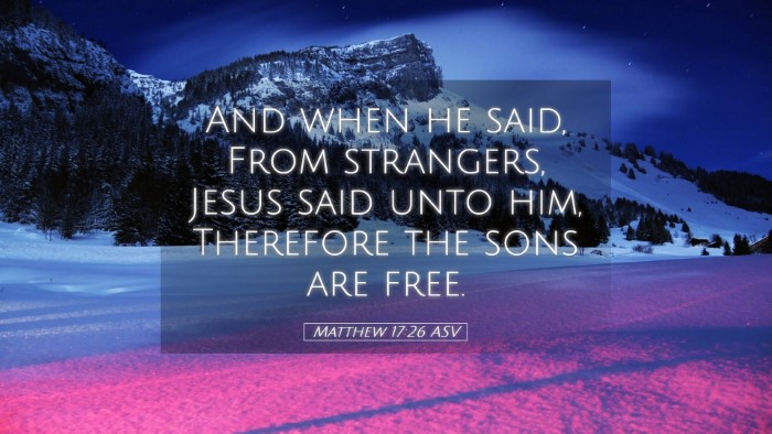 Picture 05 - Matthew 17:26 ASV Desktop Wallpaper - And when he said, From strangers, Jesus said unto - Desktop Bible Verse Wallpaper