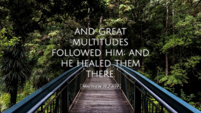 Picture 05 - Matthew 19:2 ASV Desktop Wallpaper - and great multitudes followed him; and he healed - Desktop Bible Verse Wallpaper