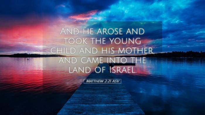 Picture 05 - Matthew 2:21 ASV Desktop Wallpaper - And he arose and took the young child and his - Desktop Bible Verse Wallpaper