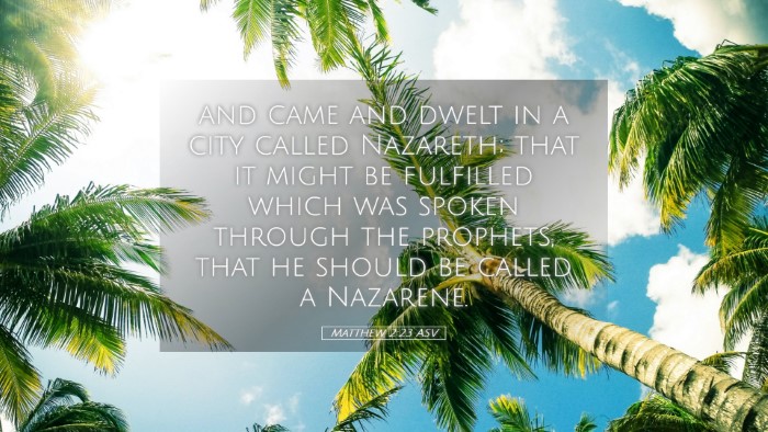 Picture 05 - Matthew 2:23 ASV Desktop Wallpaper - and came and dwelt in a city called Nazareth; - Desktop Bible Verse Wallpaper