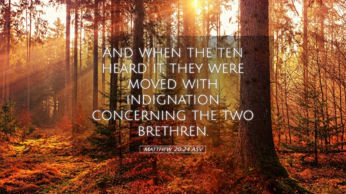 Picture 05 - Matthew 20:24 ASV Desktop Wallpaper - And when the ten heard it, they were moved with - Desktop Bible Verse Wallpaper