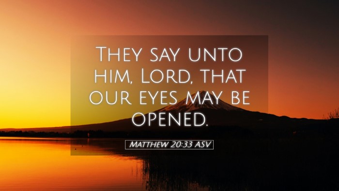 Picture 05 - Matthew 20:33 ASV Desktop Wallpaper - They say unto him, Lord, that our eyes may be - Desktop Bible Verse Wallpaper
