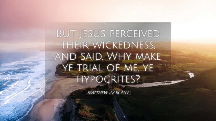 Picture 05 - Matthew 22:18 ASV Desktop Wallpaper - But Jesus perceived their wickedness, and said, - Desktop Bible Verse Wallpaper