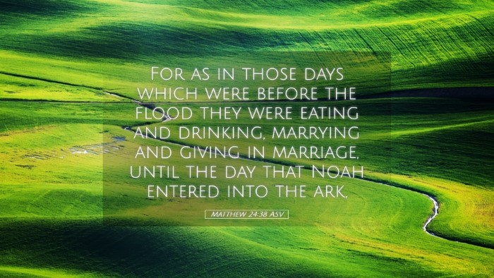Picture 05 - Matthew 24:38 ASV Desktop Wallpaper - For as in those days which were before the flood - Desktop Bible Verse Wallpaper
