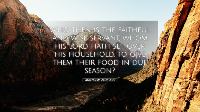 Picture 05 - Matthew 24:45 ASV Desktop Wallpaper - Who then is the faithful and wise servant, whom - Desktop Bible Verse Wallpaper
