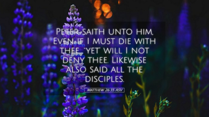 Picture 05 - Matthew 26:35 ASV Desktop Wallpaper - Peter saith unto him, Even if I must die with - Desktop Bible Verse Wallpaper