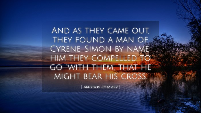 Picture 05 - Matthew 27:32 ASV Desktop Wallpaper - And as they came out, they found a man of Cyrene, - Desktop Bible Verse Wallpaper
