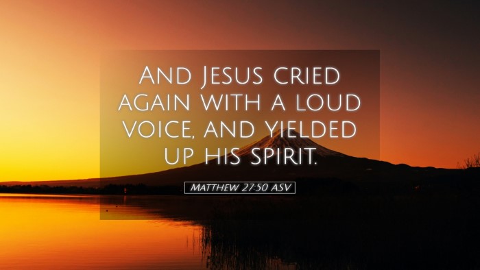 Picture 05 - Matthew 27:50 ASV Desktop Wallpaper - And Jesus cried again with a loud voice, and - Desktop Bible Verse Wallpaper