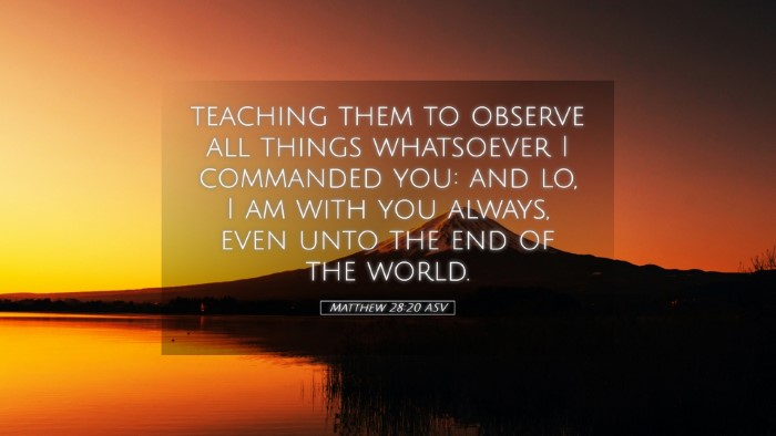 Picture 05 - Matthew 28:20 ASV Desktop Wallpaper - teaching them to observe all things whatsoever I - Desktop Bible Verse Wallpaper