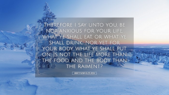 Picture 05 - Matthew 6:25 ASV Desktop Wallpaper - Therefore I say unto you, be not anxious for your - Desktop Bible Verse Wallpaper