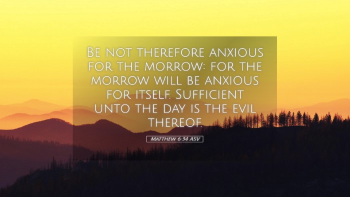 Picture 05 - Matthew 6:34 ASV Desktop Wallpaper - Be not therefore anxious for the morrow: for the - Desktop Bible Verse Wallpaper