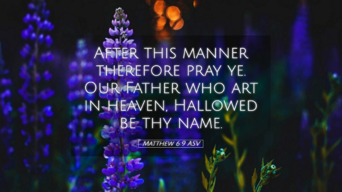 Picture 05 - Matthew 6:9 ASV Desktop Wallpaper - After this manner therefore pray ye. Our Father - Desktop Bible Verse Wallpaper