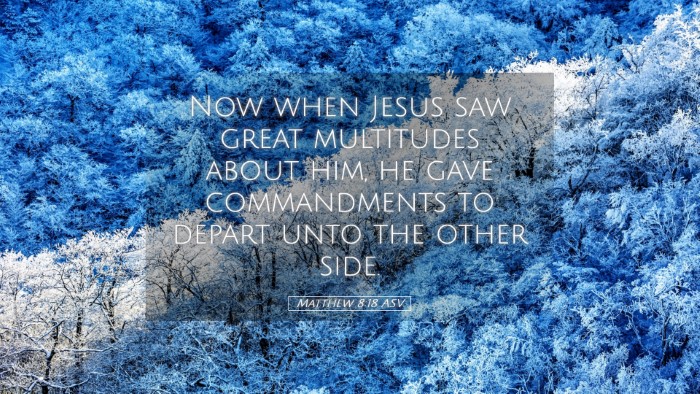 Picture 05 - Matthew 8:18 ASV Desktop Wallpaper - Now when Jesus saw great multitudes about him, he - Desktop Bible Verse Wallpaper
